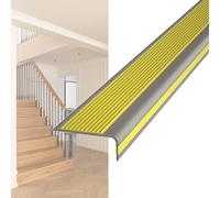 Nez de Marche Escalier Antidérapant for Intérieures Extérieures, 100 cm Auto-adhésif Profilé de Bords d'Escaliers en Caoutchouc PVC for Bois Vinyle Carrelage(Jaune,5x2.5cm)