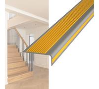 Nez de Marche Escalier Antidérapant for Intérieures Extérieures, 100 cm Auto-adhésif Profilé de Bords d'Escaliers en Caoutchouc PVC for Bois Vinyle Carrelage(Orange,5x2.5cm)