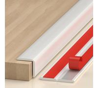 Nez de Marche Escalier en PVC, Protections de Bord D'escalier, Nez de Marche Antidérapant Autocollantes, Chaque Rouleau Mesure 300 cm, Installation Facile(White,3x3 cm/1.18x1.18 in)