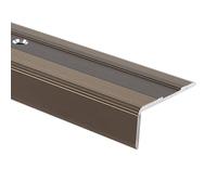Nez de marche Glory Forme en L| Cornière d'escalier prépercé| Inclus matériel de fixation| Profilé d'escalier en aluminium KARAT, 36 l x 17 H mm (Bronze foncé, longueur de 90 cm)