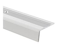 Nez de marche Glory Forme en L| Cornière d'escalier prépercé| Inclus matériel de fixation| Profilé d'escalier en aluminium KARAT, 36 l x 17 H mm (Argent, longueur de 90 cm)