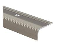 Nez de marche Glory Forme en L| Cornière d'escalier prépercé| Inclus matériel de fixation| Profilé d'escalier en aluminium KARAT, 36 l x 17 H mm (Bronze clair, Longueur de 100 cm)