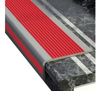 Nez de Marche Imperméable 50 x 20 mm, Protection de Bord d'escalier en Forme de L, en PVC, Profilé d'angle Autocollant(Rouge,100cm/3.3ft)