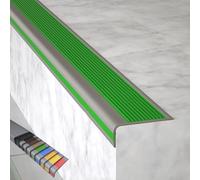 Nez de Marche, Nez D'escalier Antidérapant Autoadhésif, Antiderapant Escalier, Largeur 5 Cm, 7 Cm, Matériau PVC, pour Escaliers Intérieurs et Extérieurs(Green,150x5x2.5cm/59x2x1in)