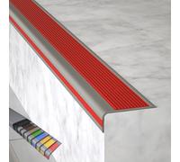 Nez de Marche, Nez D'escalier Antidérapant Autoadhésif, Antiderapant Escalier, Largeur 5 Cm, 7 Cm, Matériau PVC, pour Escaliers Intérieurs et Extérieurs(Red,120x7x2.5cm/47x2.7x1in)