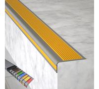 Nez de Marche, Nez D'escalier Antidérapant Autoadhésif, Antiderapant Escalier, Largeur 5 Cm, 7 Cm, Matériau PVC, pour Escaliers Intérieurs et Extérieurs(Orange,100x5x2.5cm/39x2x1in)