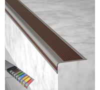 Nez de Marche, Nez D'escalier Antidérapant Autoadhésif, Antiderapant Escalier, Largeur 5 Cm, 7 Cm, Matériau PVC, pour Escaliers Intérieurs et Extérieurs(Brown,200x7x2.5cm/79x2.7x1in)