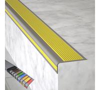 Nez de Marche, Nez D'escalier Antidérapant Autoadhésif, Antiderapant Escalier, Largeur 5 Cm, 7 Cm, Matériau PVC, pour Escaliers Intérieurs et Extérieurs(Yellow,150x7x2.5cm/59x2.7x1in)