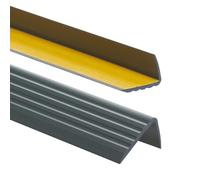Nez de marche profil d’angle PVC autoadhésif 41x25mm antidérapant, d'escalier-protection, bande de bordure, 100cm, Anthracite