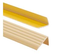 Nez de marche profil d’angle PVC autoadhésif 41x25mm antidérapant, d'escalier-protection, bande de bordure, 100cm, Crème