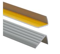 Nez de marche profil d’angle PVC autoadhésif 41x25mm antidérapant, d'escalier-protection, bande de bordure, 80cm, Gris