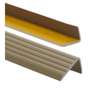 Nez de marche profil d’angle PVC autoadhésif 41x25mm antidérapant, d'escalier-protection, bande de bordure, 100cm, Laiton