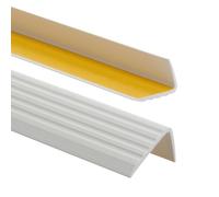 Nez de marche profil d’angle PVC autoadhésif 41x25mm antidérapant, d'escalier-protection, bande de bordure, 150cm, Gris Clair