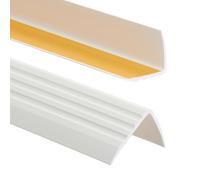 Nez de marche profil d’angle PVC autoadhésif 50x40mm antidérapant, d'escalier-protection, bande de bordure, 110cm, Blanc