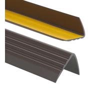 Nez de marche profil d’angle PVC autoadhésif 50x40mm antidérapant, d'escalier-protection, bande de bordure, 110cm, Brun Foncé