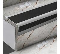 Nez De Marche Profil D Angle Pvc Autoadhésif Antidérapant, Bande De Protection Pour Bord D'escalier Ignifuge Le Caoutchouc Décoration Profilé D'escalier Pour Intérieur Et Extérieur (Black, 2m)