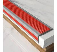 Nez De Marche Profil D’Angle PVC,Intérieur Extérieur Antidérapant Nez De Marche Profilé D'escalier,Ignifuge et imperméable,Escaliers,Marches,Temps Pluvieux Ou Neigeux(Rosso,5 * 2.5cm*5m)