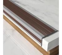 Nez De Marche Profil D’Angle PVC,Intérieur Extérieur Antidérapant Nez De Marche Profilé D'escalier,Ignifuge et imperméable,Escaliers,Marches,Temps Pluvieux Ou Neigeux(Brown,5 * 2.5cm*2m)