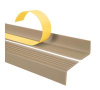 Nez de marche profilé d'escalier, PVC, adhésif et antidérapant, beige, 40x25, 110cm, ND