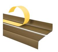 Nez de marche profilé d'escalier, PVC, adhésif et antidérapant, couleur laiton, 40x25, 180cm, ND