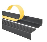 Nez de marche profilé d'escalier, PVC, adhésif et antidérapant, gris foncé, 40x25, 100cm, ND
