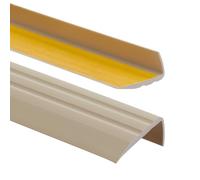 Nez de marche PVC 50x25mm, 100 cm - Profil d’angle autoadhésif, antidérapant, d'escalier-protection, bande de bordure - Beige