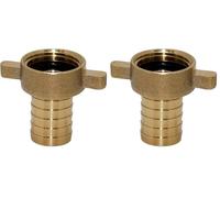 Nez de robinet droit avec écrou à ailettes, femelle 33x42, pour tuyau de Ø30, avec joint caoutchouc imperdable Boutté (Lot de 2)