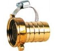 Nez de robinet laiton cannelé avec collier serrage 15 x 21 mm 1/2" tuyau ° 15 mm CAP VERT