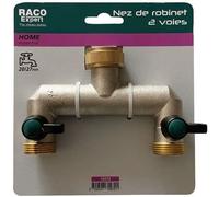 Nez de robinet laiton - RACO EXPERT - 2 voies larges - 20 x 27 mm