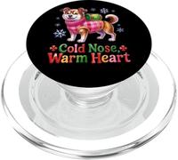 Nez Froid Chaud cœur Chien thème Hiver PopSockets PopGrip pour MagSafe