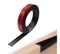 Nez Marche Escalier,3M Corniere PVC, Protecteur Bord Auto-Adhésif Souple Baguette d'angle Étanche Flexible Nez de Marche Caoutchouc Découpable Noir pour Cuisine Salle de Bain Mur Meuble