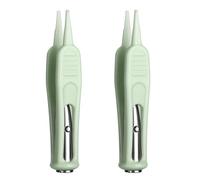 Nez Nettoyage Pince à Épiler avec Lumière LED,Pinces de Nettoyage du Nez,Oreille,Nombril,Pinces à Epiler pour Bébé,Pince à Épiler Plastique à Tête Ronde,Sécurité pour Bébé Brucelles,2PC