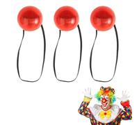Nez Rouge,Nez de Clown Rouge,3 PCS Nez de Clown Lumineux,Nez de Clown Amusant,Nez de Clown à LED,Nez Rouge Clignotant avec Bande élastique,Nez de Clown avec élastique,pour Cosplay,Accessoires de Fête