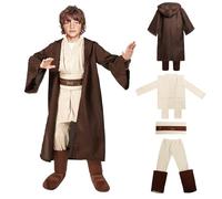 Nezababy Jedi Luke Skywalker Darth Vader Star Chevalier Manteau Vêtements Wars Tunique à Capuche pour Enfants Halloween Cosplay (Jedi Garçon, S)