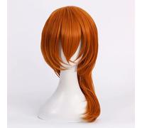 NEZIH Anime Coser Wig Anime Bungo Stray Dogs Nakahara Chuuya Wig Cosplay Costume Hommes Et Femmes Synthétiques Hair Bon pour La Fête d'halloween, Perruque Orange Légèrement Bouclée