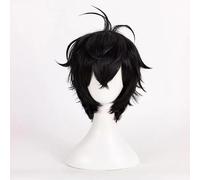 NEZIH Anime Coser Wig Perruque De Costume De Cosplay Anime for Tokyo Revengers Hanagaki Takemichi, Perruque Courte Noire, Convient pour La Fête d'halloween, Le Carnaval Animé