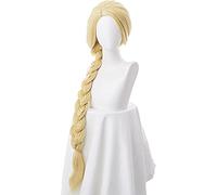 NEZIH Anime Coser Wig Princesse Tangled 120Cm 47" Droit Blonde Super Long Long Cosplay Perruque Rapunzel Synthétique Hair Anime Perruque +Perruque, Accessoires De Décoration, Cadeau Animé