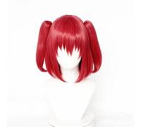 NEZIH Anime LoveLive!Sunshine!!Ruby Kurosawa Cosplay Perruque, Perruque Double Queue De Cheval Rouge + Perruque Cap, Convient pour La Fête d'halloween, Le Carnaval Animé, Accessoires Décoratifs