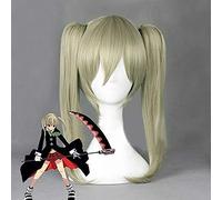 NEZIH Anime Soul Eater Maka Albarn Cosplay Perruques Lin Double Queue De Cheval Perruque De Cheveux Synthétiques Résistant À La Chaleur + Casquette De Perruque, Cadeau Décoratif