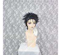 NEZIH Anime Steins Gate 0 Okabe Rintarou Perruque Cosplay Court Noir Résistant À La Chaleur Perruques De Cheveux Synthétiques + Bonnet De Perruque, Accessoires De Décoration d'halloween