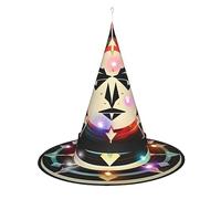 NEZIH Anycosy Chapeau de sorcière d'Halloween avec motifs de flèches et triangles de chasse