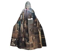 NEZIH Cape à capuche mystique de New York pour homme et femme, idéale pour Halloween, cosplay et carnaval, 185 cm