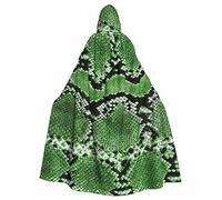 NEZIH Cape à capuche verte en peau de serpent sorcière et vampire pour adultes, convient pour les fêtes de carnaval