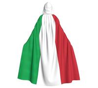 NEZIH Cape de carnaval pleine longueur avec capuche drapeau de l'Italie - Cape unisexe pour cosplay - Pour adultes - 185 cm