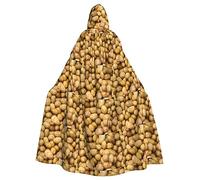 NEZIH Cape de carnaval pleine longueur avec capuche pour pommes de terre de jardin, costume de cosplay, cape pour adultes, 185 cm