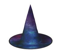 NEZIH Chapeau d'Halloween imprimé univers avec étoiles et galaxie - Accessoire pour adultes - Chapeau de sorcière conique pour femmes, enfants, filles, garçons