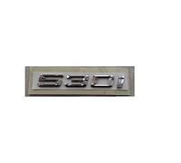 NEZIH Chrome Brillant Argent ABS numéro Lettres Mot Coffre de Voiture Badge emblème Lettre Autocollant Autocollant Compatible avec BMW série 5 530i Autocollant de Logo d’emblème