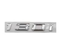 NEZIH Chrome Brillant Argent ABS numéro Lettres Mot Coffre de Voiture Badge emblème Lettre Autocollant Autocollant Compatible avec BMW série 1 130i Autocollant de Logo d’emblème