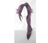 NEZIH Cosplay Perruques Anime Postiches pour Bleach Shihouin Yoruichi, Perruque Queue De Cheval Violette, avec Bonnet De Perruque, Cadeau Décoratif, pour Halloween, Carnaval Fête, Jeu Anime