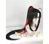 NEZIH Cosplay Wig Anime Mo Dao Zu Shi Grand Maître De La Culture Démoniaque Wei Wuxian Cosplay Perruque for Halloween Party, Accessoires Déco, Casquette avec Perruque, Cadeau Anime